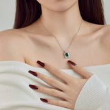 Emerald Cut Pendant (Silver)