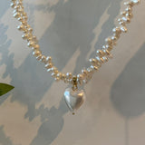 Heart freshwater pearl necklace