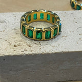Emerald ring band - Rectangular Stone