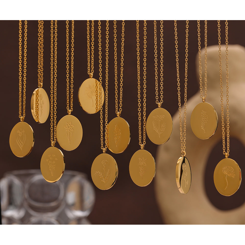 Birth Month & Flower Pendant