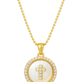 Divine Pearl Cross Necklace