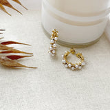 8393JE - Hillary Pearl Hoop Earrings