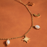 Pearl Moon & Star Choker