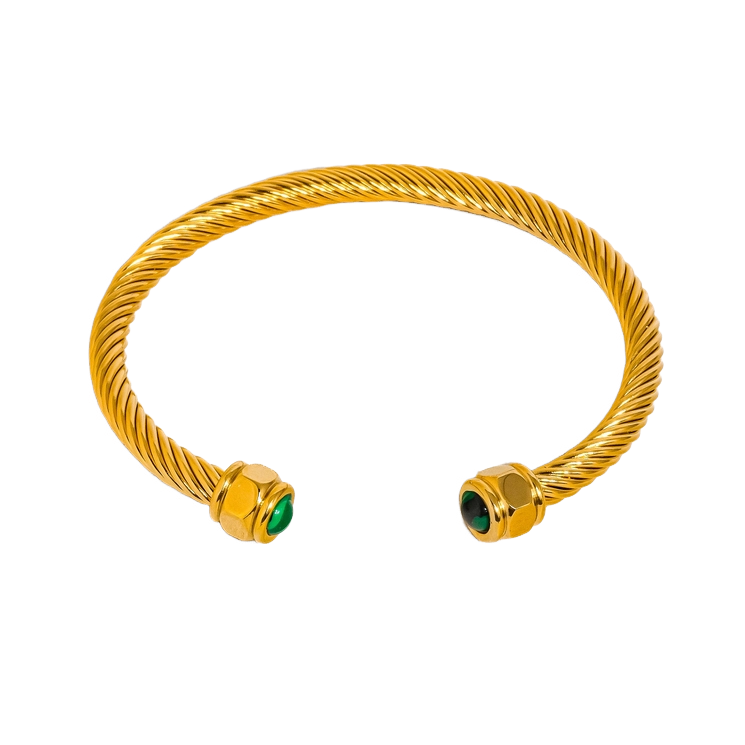 Stone Braided Bangle