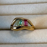 Green pink ring