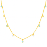 Turquoise Sparkle Charm Necklace