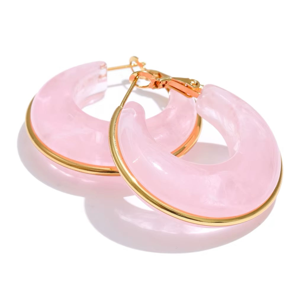 Colored Gem Hoops