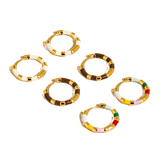 Vintage Enamel Hoop Earrings