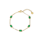 Square Emerald Stone Bracelet
