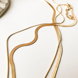 Layered Flat Snake Chain Necklace