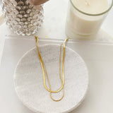 8857JN -  Double Chain Herringbone Necklace
