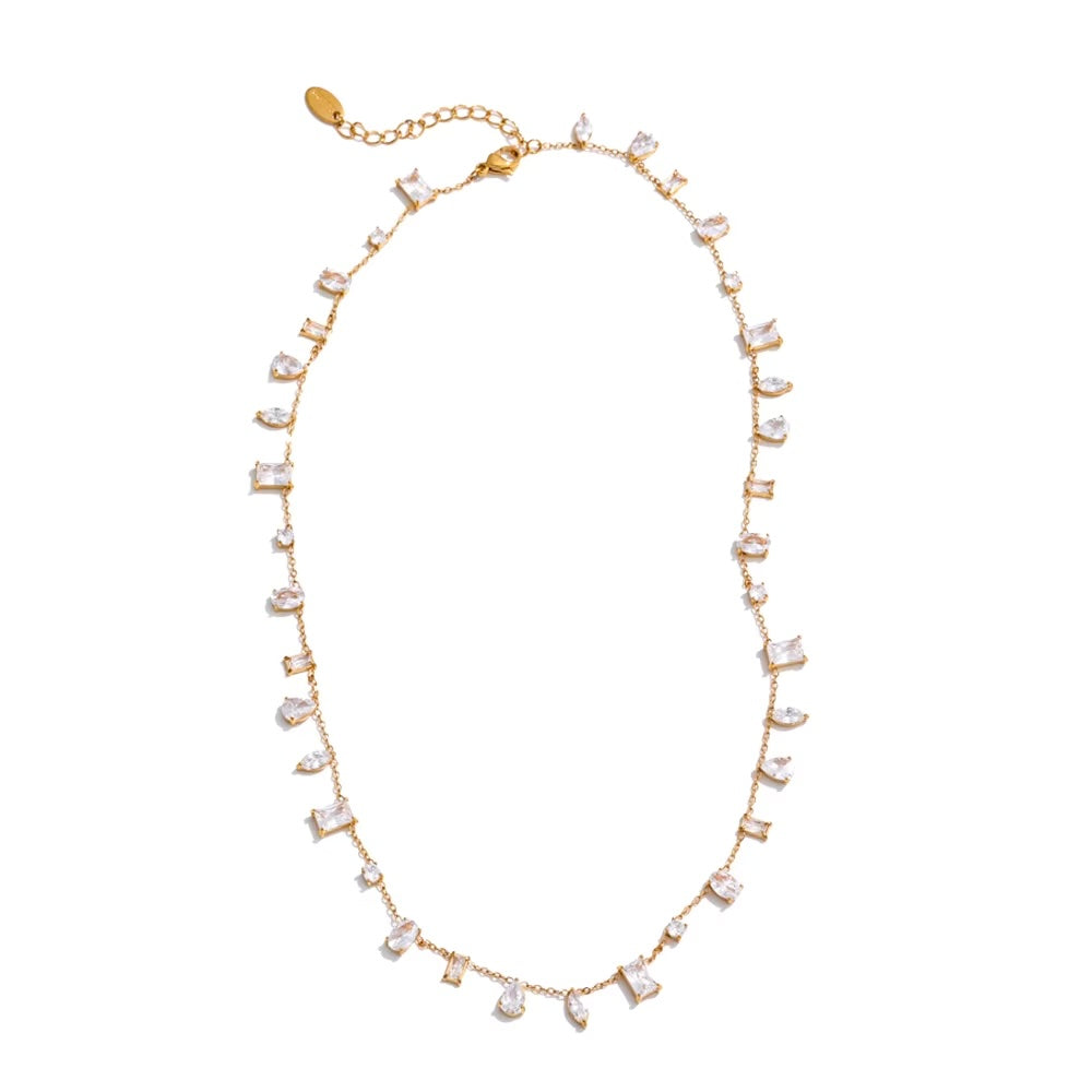 Color Bead Station Necklace