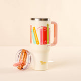 40 oz Lifestyle Flip Straw Tumbler-So Many Books