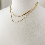 8857JN -  Double Chain Herringbone Necklace