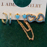 Turquoise heart set