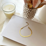 8854JB -  Thin Herringbone Chain Gold Filled Bracelet