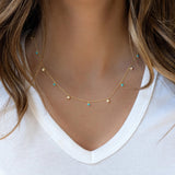 Turquoise Sparkle Charm Necklace