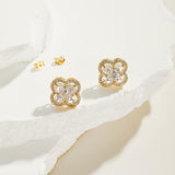 Diamond Clover Studs