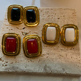 Square stone earrings