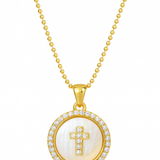 Divine Pearl Cross Necklace