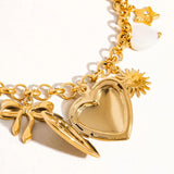 Heart Locket Charm Bracelet