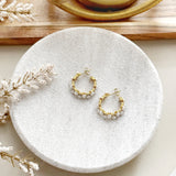 8393JE - Hillary Pearl Hoop Earrings