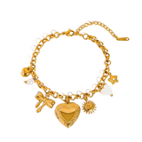 Heart Locket Charm Bracelet