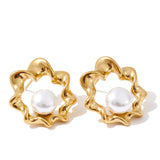 Hallow Twisted Pearl Earrings