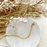 8854JB -  Thin Herringbone Chain Gold Filled Bracelet