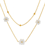 Layered Chain Daisy Necklace