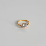 Gold crystal ring