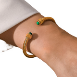 Stone Braided Bangle