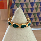 Emerald ring band - Teardrop Stone
