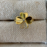 Gold Clover diamond ring