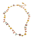 Color Bead Station Necklace