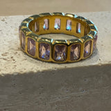 Pink Ring Band - Rectangular Stone